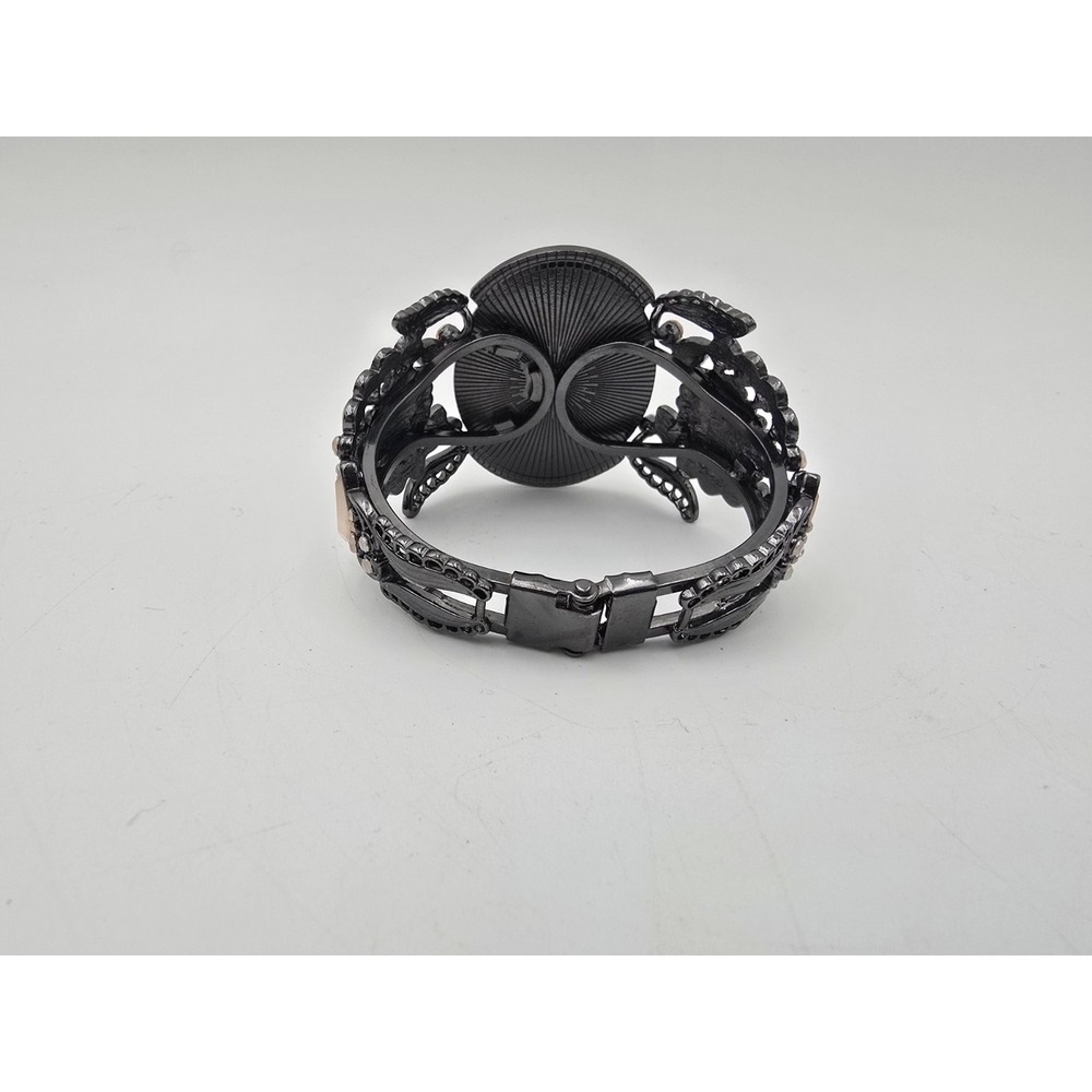 Statement Cuff Hinged Bracelet Large Champagne Fa… - image 3